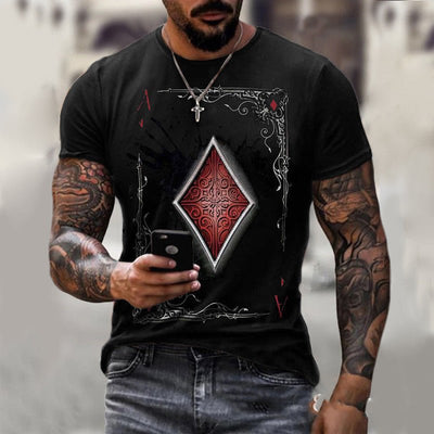Playing Card Printing Men's T-Shirt Top SPU: CJYH1092162