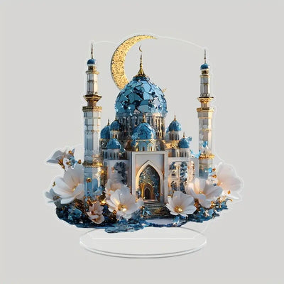 Copy of 2025 Ramadan 2D Acrylic Moon - Castle Ornament. Eid Al - fitr Decoration, Muslim Home & Party Gift.
