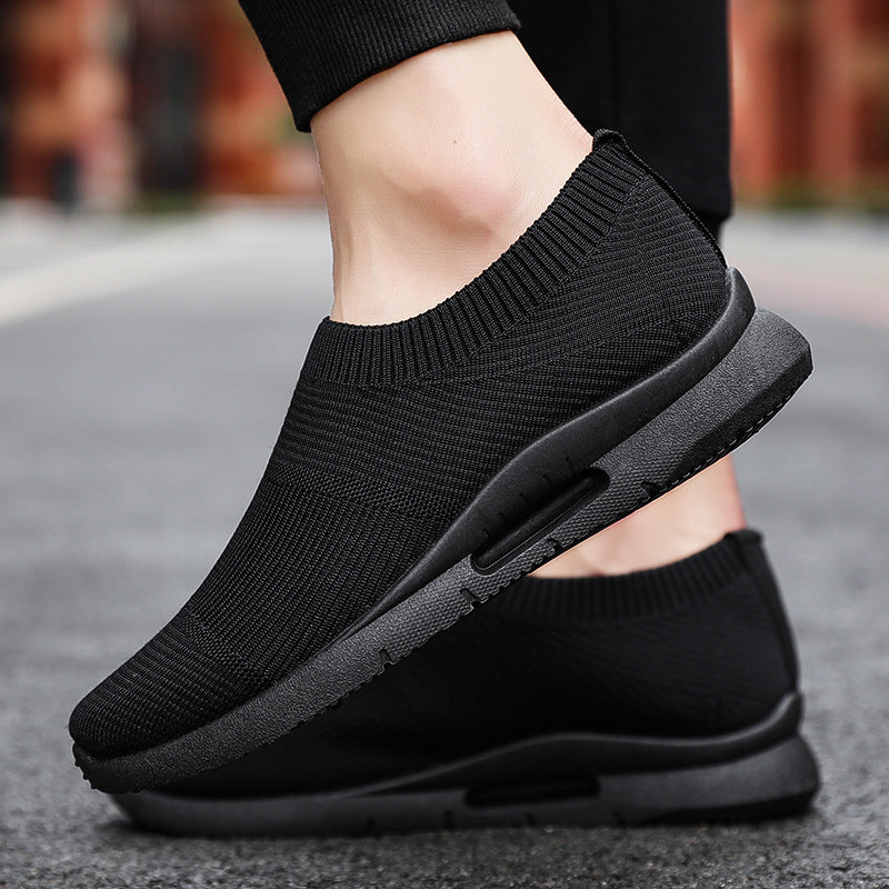 Flying Knit Sneakers Men's Mesh White Shoes Black Casual Sneakers under$30