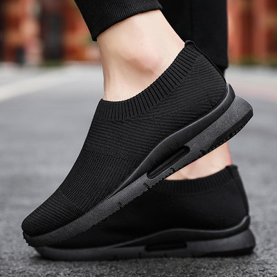 Flying Knit Sneakers Men's Mesh White Shoes Black Casual Sneakers under$30