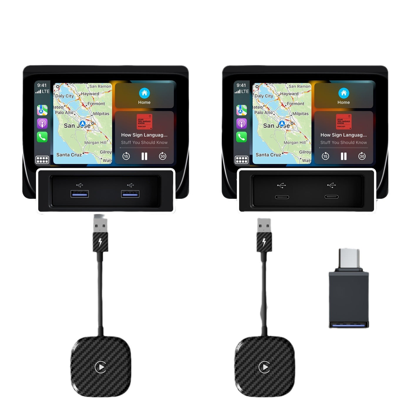 Wired to Wireless Car Adapter Cable