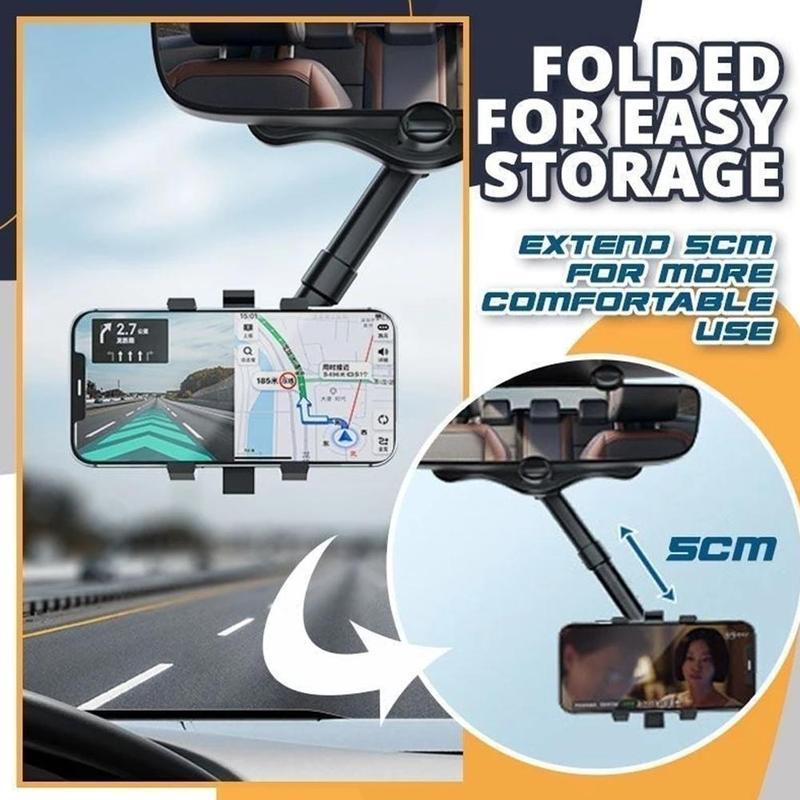 Rearview Mirror Phone Holder For Car Rotatable And Retractable Car Phone Holder Multifuncti under $50onal 360 Rear View Mirror Phone Holder Suitable For All Mobile Phones And All Car