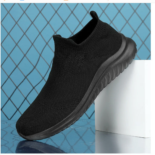 Flying Knit Sneakers Men's Mesh White Shoes Black Casual Sneakers under$30