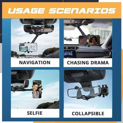 Rearview Mirror Phone Holder For Car Rotatable And Retractable Car Phone Holder Multifuncti under $50onal 360 Rear View Mirror Phone Holder Suitable For All Mobile Phones And All Car