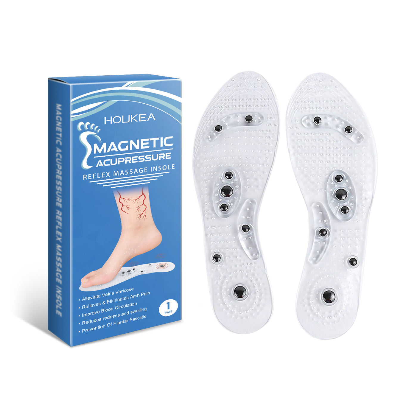 Comfortable Massage Insoles Leg Repair Raised Invisible Support Durable Lightweight Massage Insoles