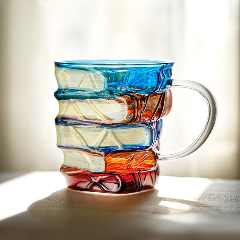 Novelty Book Design Glass Coffee Mug
