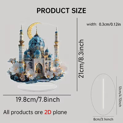 Copy of 2025 Ramadan 2D Acrylic Moon - Castle Ornament. Eid Al - fitr Decoration, Muslim Home & Party Gift.