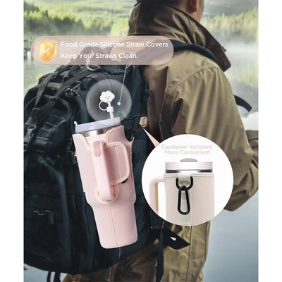 Copy of Water Bottle Carrier Bag with Phone Pocket for Stanley 40oz Tumbler with Handle Neoprene Water Bottle Holder Pouch