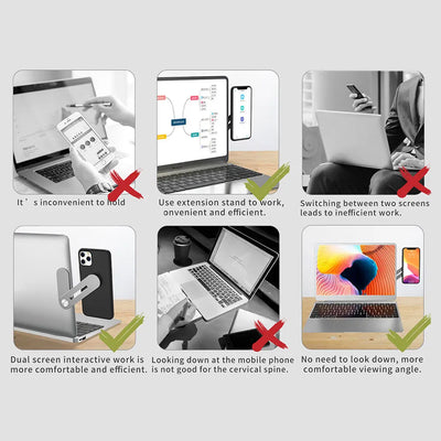 Multi Screen Support Holder Laptop Side  Adjustable Aluminum Alloy Phone Holder