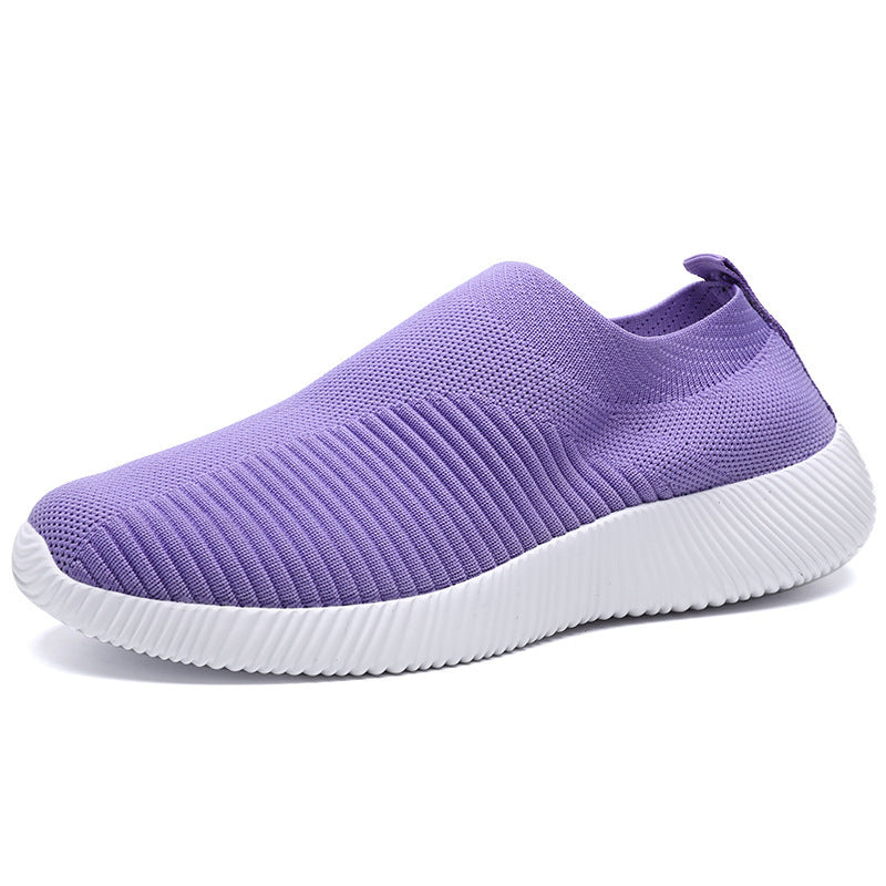 Flying Knit Sneakers Men's Mesh White Shoes Black Casual Sneakers under$30