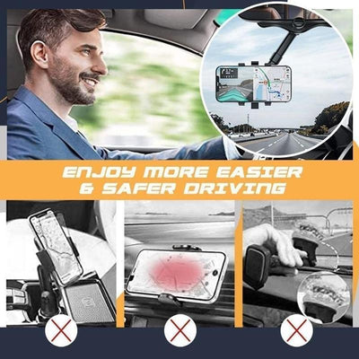 Rearview Mirror Phone Holder For Car Rotatable And Retractable Car Phone Holder Multifuncti under $50onal 360 Rear View Mirror Phone Holder Suitable For All Mobile Phones And All Car