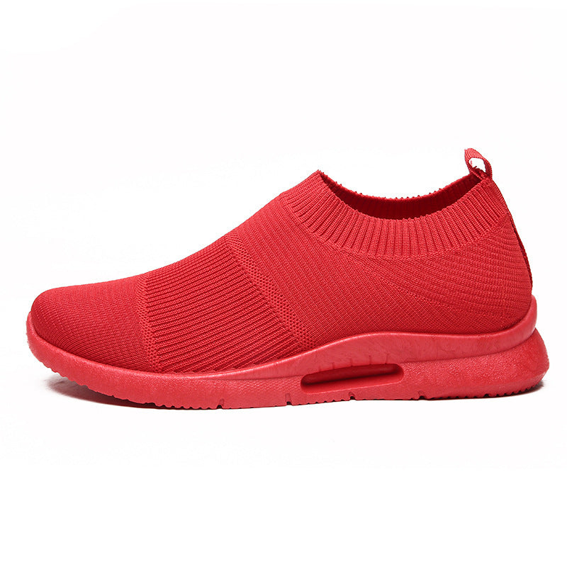 Flying Knit Sneakers Men's Mesh White Shoes Black Casual Sneakers under$30