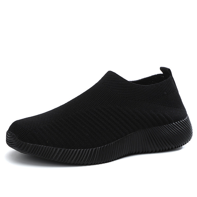 Flying Knit Sneakers Men's Mesh White Shoes Black Casual Sneakers under$30