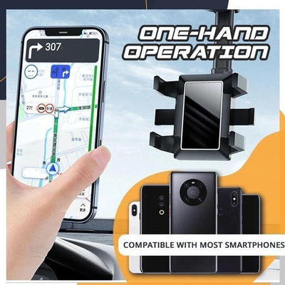 Rearview Mirror Phone Holder For Car Rotatable And Retractable Car Phone Holder Multifuncti under $50onal 360 Rear View Mirror Phone Holder Suitable For All Mobile Phones And All Car