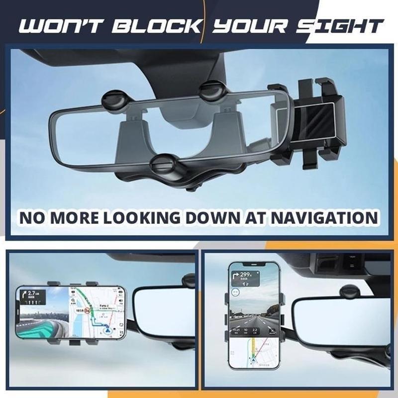 Rearview Mirror Phone Holder For Car Rotatable And Retractable Car Phone Holder Multifuncti under $50onal 360 Rear View Mirror Phone Holder Suitable For All Mobile Phones And All Car