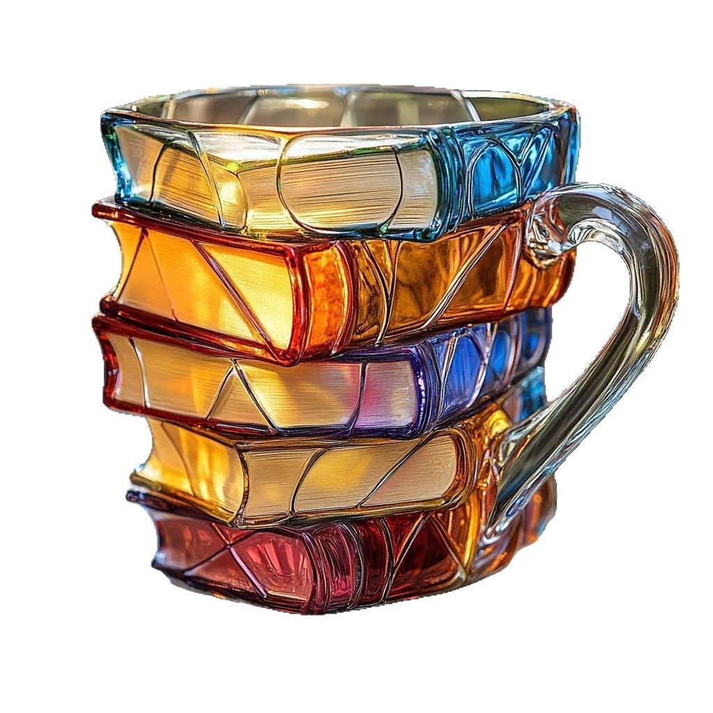 Colorful Books Coffee Cup Unique Stacked Books Coffee Cup - Finesse for All:infoshopstore.fitnessforall.com.uk