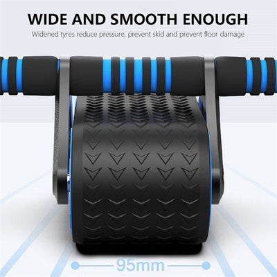 Double Wheel Abdominal Exerciser Women Men Automatic Rebound Ab Wheel Roller Waist Trainer Gym Sports Home Exercise Devices - Finesse for All:infoshopstore.fitnessforall.com.uk