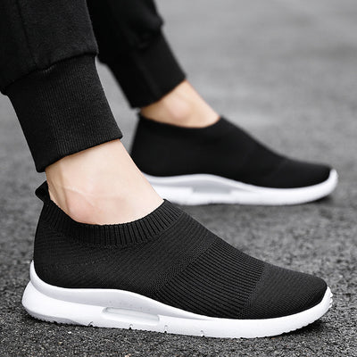 Flying Knit Sneakers Men's Mesh White Shoes Black Casual Sneakers under$30