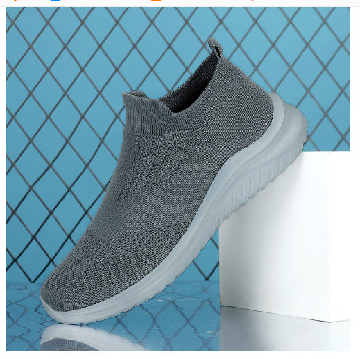 Flying Knit Sneakers Men's Mesh White Shoes Black Casual Sneakers under$30