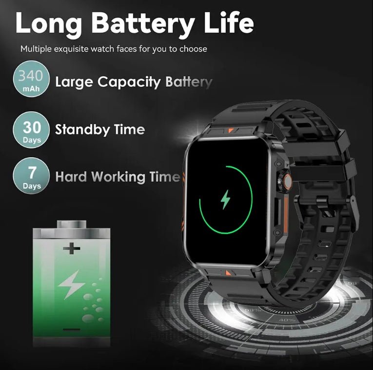 L81 Outdoor Sports Square Smartwatch Answer Call Big Battery Fitness Tracker Waterproof Smartwatch Men For IOS Android - Finesse for All:infoshopstore.fitnessforall.com.uk
