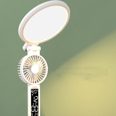 LED Clock Table Lamp USB Chargeable Dimmable Desk Lamp Plug - in LED Fan Light Foldable Eye Protection Reading Night Light - Finesse for All:infoshopstore.fitnessforall.co.uk