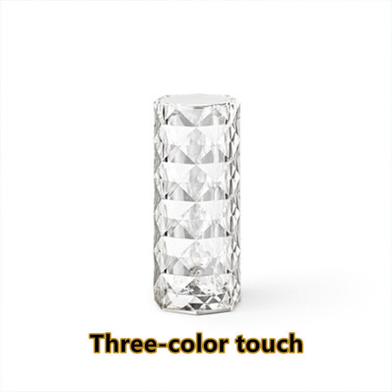 Nordic Crystal Lamp USB Table Lamps Bedroom Touch Dimming Atmosphere Diamond Night Light Rose Projector Lamp Decor - Finesse for All:infoshopstore.fitnessforall.co.uk