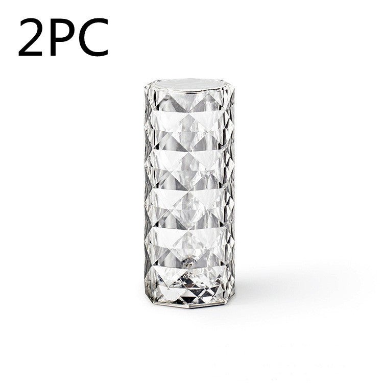 Nordic Crystal Lamp USB Table Lamps Bedroom Touch Dimming Atmosphere Diamond Night Light Rose Projector Lamp Decor - Finesse for All:infoshopstore.fitnessforall.co.uk