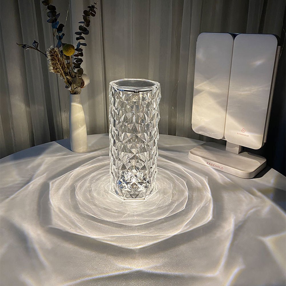 Nordic Crystal Lamp USB Table Lamps Bedroom Touch Dimming Atmosphere Diamond Night Light Rose Projector Lamp Decor - Finesse for All:infoshopstore.fitnessforall.co.uk