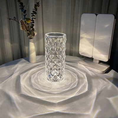 Nordic Crystal Lamp USB Table Lamps Bedroom Touch Dimming Atmosphere Diamond Night Light Rose Projector Lamp Decor - Finesse for All:infoshopstore.fitnessforall.co.uk