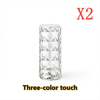 Nordic Crystal Lamp USB Table Lamps Bedroom Touch Dimming Atmosphere Diamond Night Light Rose Projector Lamp Decor - Finesse for All:infoshopstore.fitnessforall.co.uk