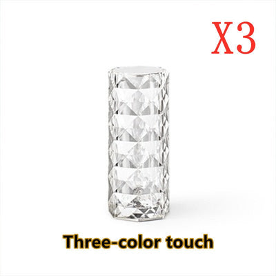 Nordic Crystal Lamp USB Table Lamps Bedroom Touch Dimming Atmosphere Diamond Night Light Rose Projector Lamp Decor - Finesse for All:infoshopstore.fitnessforall.co.uk