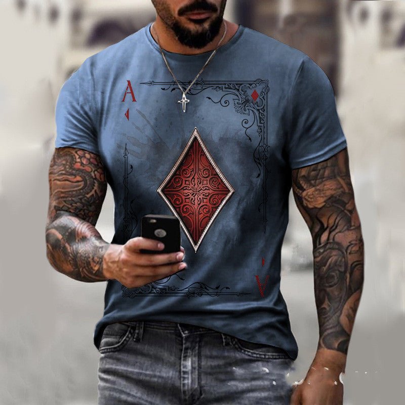 Playing Card Printing Men's T-Shirt Top under$20 - Finesse for All:infoshopstore.fitnessforall.co.uk