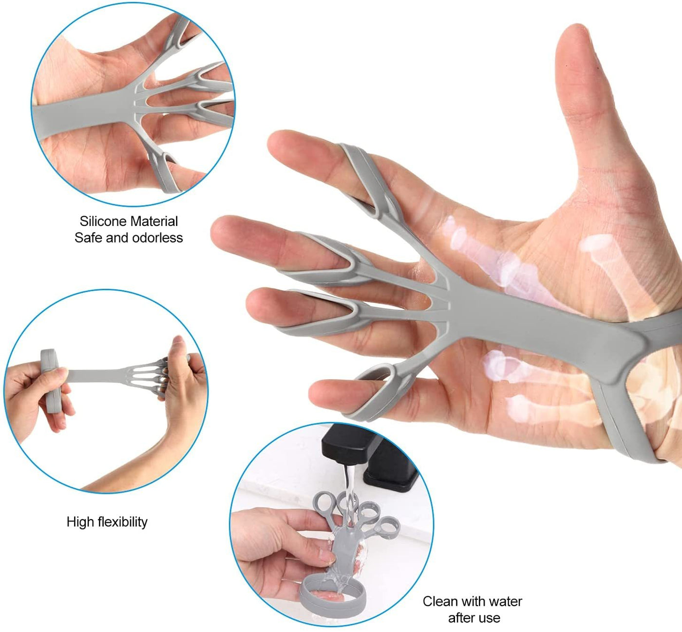 Silicone Grip Device Finger Exercise Stretcher Arthritis Hand Grip Trainer Strengthen Rehabilitation Training To Relieve Pain - Finesse for All:infoshopstore.fitnessforall.com.uk