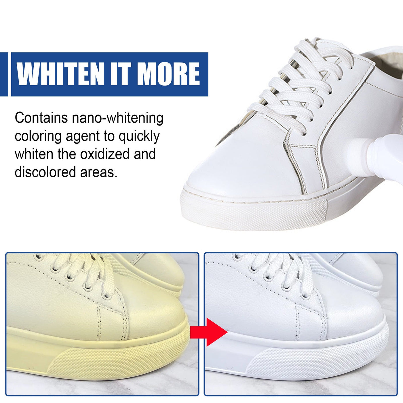 White Shoes Cleaner Yellow And Bright White - Finesse for All:infoshopstore.fitnessforall.com.uk